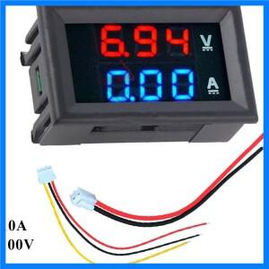 0.28인치 디지털 볼트미터 암페어미터 DC 100V 10A 전압 전류 측정기 테스터 0.28인치 3비트 블루 + 레드