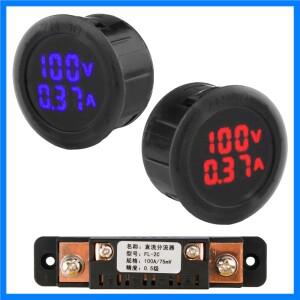DC5-100V 디지털 전압계 1A 10A 50A 100A LED 디지털 디스플레이 원형 자동차 전압 전류 측정기 볼트 감지