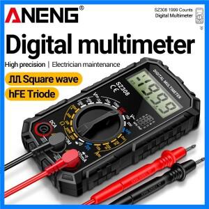 ANENG SZ308 1999 카운트 디지털 멀티미터 AC/DC 고정밀 다기능 전압 전류 저항 멀티미터 테스터 도구