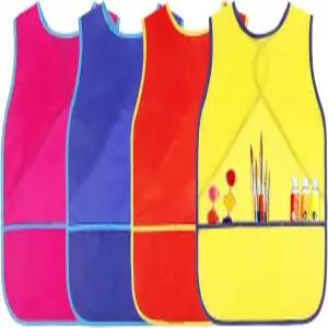 들을 위한 귀쿨라이 아트 스모크 앞치마 민소매 페인팅 3세용 포켓이 있는 들 에이프런을 조롱합니다