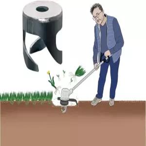 잡초 뿌리 제거 헤드 경운기 - 트리머 부착물 루트 이터 브러시 커터 정원 위더 블레이드 (경운기-O)