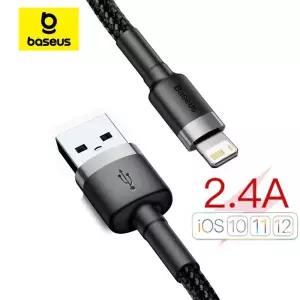 Baseus USB 케이블 iPhone14 13 12 11 Pro Max Xs X 8 Plus 2.4A iPhone 충전기 데이터 라인 용 고속 충전