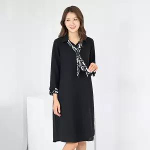 엄마옷 정장 타이 카라 원피스 1GHJ24518 중년여성 마담 60 70대  빅사이즈 할머니