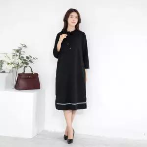 엄마옷 하이넥 롱 캐주얼 원피스 1GHJ24127 중년여성 마담 60 70대  빅사이즈 할머니