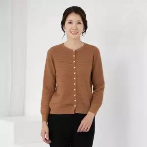 엄마옷 라운드 자가드 니트티 가디건 1GHJ24409 중년여성 마담 60 70대  빅사이즈 할머니