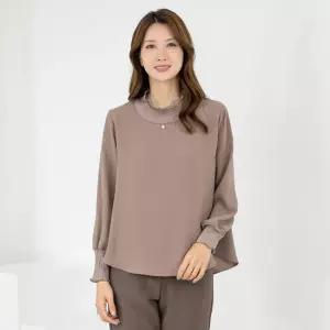 엄마옷 플리츠 터틀 긴팔 블라우스 1GHJ24646 중년여성 마담 60 70대  빅사이즈 할머니