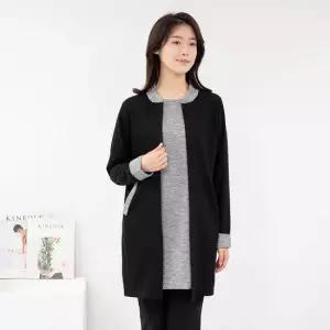 엄마옷 배색 롱가디건 레이어드 티셔츠 1GHJ23948 중년여성 마담 60 70대  빅사이즈 할머니