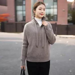 엄마옷 하이넥 니트 집업 가디건 1GHJ23996 중년여성 마담 60 70대  빅사이즈 할머니