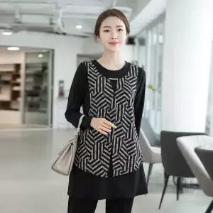 엄마옷 레이어드 롱 블라우스 1GHJ24620 중년여성 마담 60 70대  빅사이즈 할머니