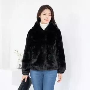 엄마옷 페이크퍼 후드 자켓 1GHJ24989 중년여성 마담 60 70대  빅사이즈 할머니