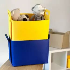 접이식 펠트 장난감 팬트리 수납 정리 손잡이 바구니 장난감바구니 패브릭바구니 장난감정리함