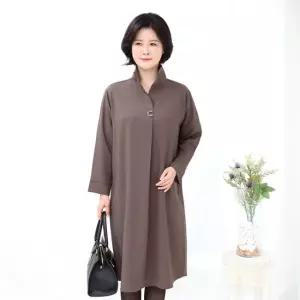 엄마옷 셔링 카라 롱 원피스 1GHJ23985 중년여성 마담 60 70대  빅사이즈 할머니