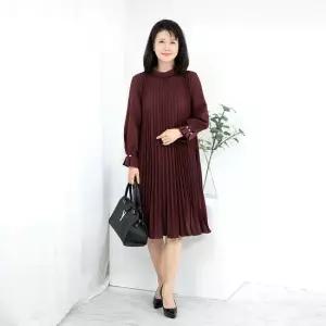 엄마옷 터틀 플리츠 정장원피스 1GHJ24117 중년여성 마담 60 70대  빅사이즈 할머니