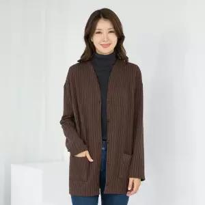 엄마옷 브이넥 골지 롱 긴팔가디건 1GHJ24537 중년여성 마담 60 70대  빅사이즈 할머니