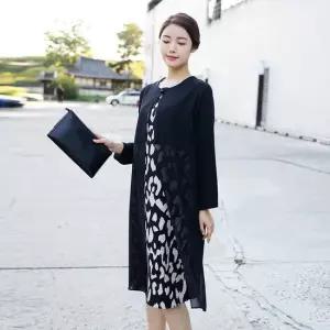 엄마옷 호피쉬폰날개원피스 1GHJ23964 중년여성 마담 60 70대  빅사이즈 할머니