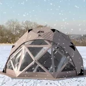 빙상 텐트 원터치 1-2인 팔각 낚시 방한 실버 매트 4코너 빙어 보온 1.