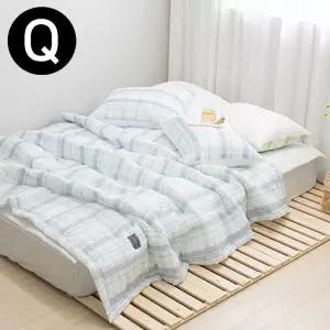 블루 여름 Q 간절기 샤브레 솜별매 이불 싱글 (WFJQZ7X)