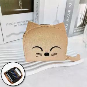 고양이 학생 반지갑 카드지갑 데일리 지퍼 여우 지갑 (WFJ5X6N)
