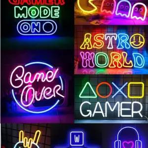 게임 꾸미기 게임방 게임룸 카페 사인 컨트롤러 케릭터 네온