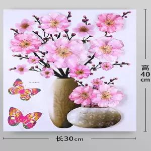 벽 꽃병 냉장고 자체접착 장식 스티커 3D 옷장