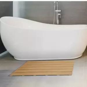 원목 욕실 발매트 대형 화장실 발판 나무무늬 베란다 바닥 정리 매트 (WFJ6VDV)