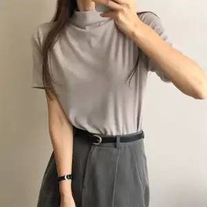 여성 반목 폴라 겨울 반팔 티셔츠 레이온 스판 이너웨어