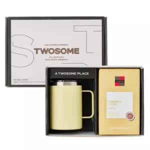 투썸플레이스 심플 기프트 선물 세트 스텐머그 옐로우 BNS