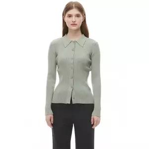 골지 셔츠형 롱 니트 가디건 PQ1KG262