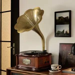 감성 나팔 LP 카페 영화 엘피 비닐 옛날 레코드 인테리어 턴테이블 탁상형 골동품 레코드기