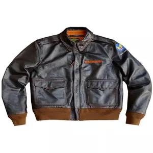 미군 A2 빈티지 항공 점퍼 리얼 말가죽 플라이트 자켓 남성 바이크 기즉 봄버