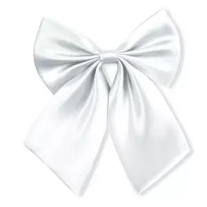 여자리본타이 교복 촬영 사랑스러운 고리형잠금 코스튬넥타이 화이트 (WFJ6Z8P)