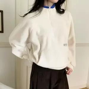 [옷자락]여자 데일리 캐주얼 플리스 반집업 맨투맨