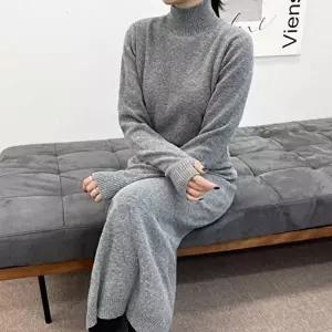 목폴라 인기 패션 니트 티셔츠 감성 스커트 세트 가을 (KYR-WFGV9WD)