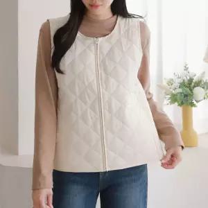 [까르죠아]경량 패딩 조끼 빅사이즈 여성 여자 겨울 방한 가벼운 베스트