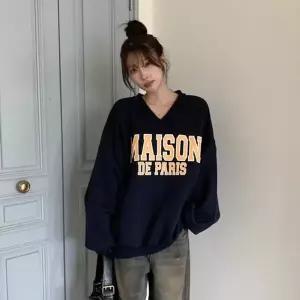 [옷자락]여자 부드러운 특기모 오버핏 브이넥 맨투맨