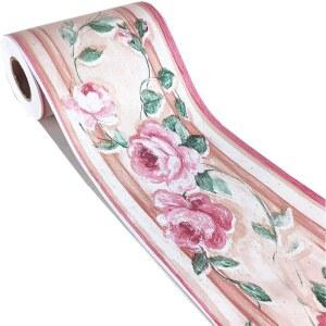 욕실 주방용 장식용 꽃무늬 벽지 테두리 필 앤 스틱 페이퍼 백스플래시 데칼 스티커, 4인치 x 32.8피트 (패턴4)