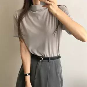 [신상오픈런]|KMT9EE1|여성 반목 폴라 겨울 반팔 티셔츠 레이온 스판 이너웨어