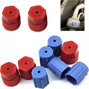 ijuicy 10 PCS 자동차 A/C 밸브 코어 캡 R134a 에어컨 서비스 포트 ABS 플라스틱 시스템 씰 키트 13mm 및