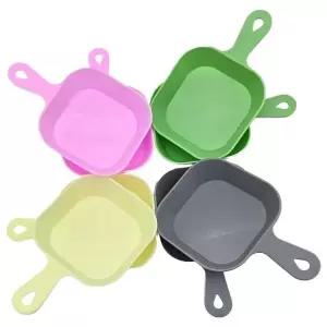 TC 플라스틱 사각 손잡이 접시 8p세트 먹방접시 캠핑접시 (WFJ70H4)