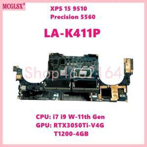LA-K411P i7-11800H W-11955M CPU RTX3050Ti/T1200 GPU 노트북 마더보드 델 프리시전 5560 XPS 15 9510 메