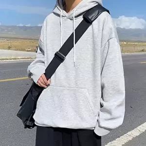 [모로엠]남자 루즈핏 스타일 무지 기모 후드 티셔츠 DMS-TSA-Q4308425