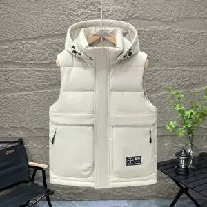 남성조끼 겨울 면 베스트 하이넥 나시 민소매 오버핏 후드 조끼 심쿵해외구매