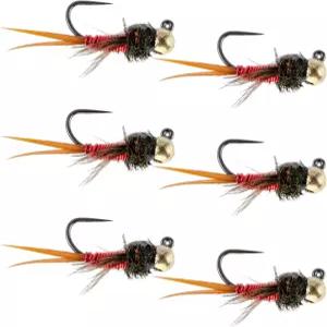 플라이 낚시 장소 텅스텐 비드 전술 지그 구리 존 레드 체코 님프 유로 - 6 파리 크기 16