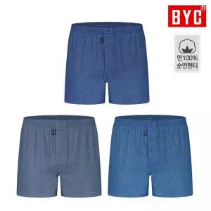 남성 프리시티 남트렁크 팬티 3종 1새트 면-40수