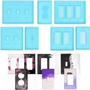 구매구 7Pcs 라이트 스위치 커버 수지 몰드 에폭시 수지용 소켓 패널 석고 DIY 공예 제작용 플레이트