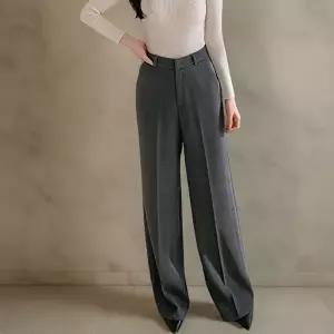 [옷자락]여성 출근 패션 하객룩 와이드 속기모 스판 키높이 슬랙스