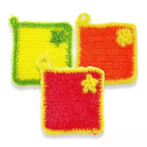 반짝이 아크릴 손뜨개 뜨개 수세미 주방 욕실 사각 1 아크릴수세미