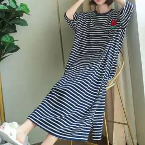 박시한 홈웨어 임산부 원피스 잠옷 수면 편한 롱