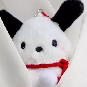 블랙 스테인 얼룩 강아지 미니 인형 키링 (WFK8U79)