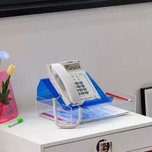 사무실 전화기 선반 그레이 집전화기 접이식 업소용 받침대